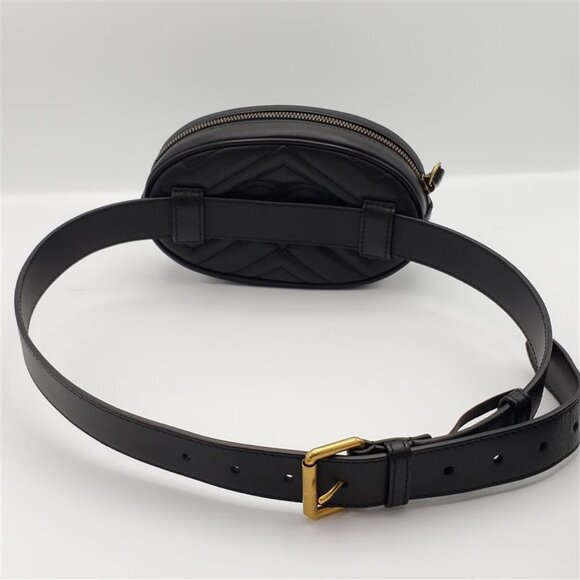 Authentic Gucci GG Marmont Matelassé Belt Bag – Black Leather LC400-030226 - Picture 7 of 16